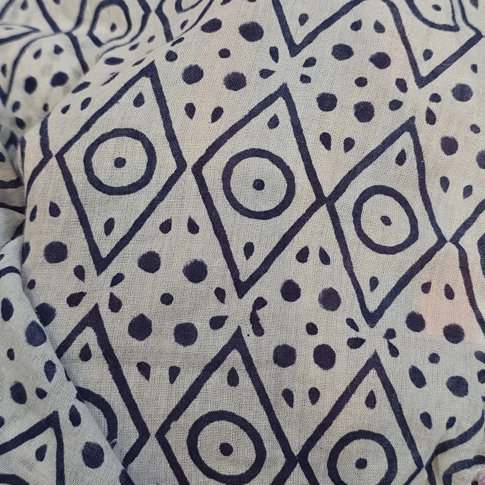 Oliphant Girls Cover-up Tunic- Geometric Pattern W/Pink Trim- 100% Cotton-Size 4